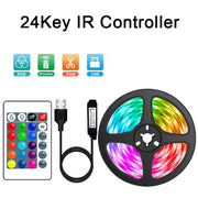 RGB LED Strip Lights 1-30M USB 5050 IR Remote Control Color Changing Flexible Lamp Tape For TV Backlight Home Party Decoration