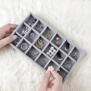 Velvet Jewelry Display Stackable Exquisite Jewellery Holder Portable Ring Earrings Necklace Jewelry Box Organizer