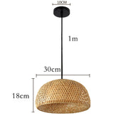 Hand Knitted Chinese Style Weaving Hanging Lamps 18/19/30cm Bamboo Pendant Lamp Restaurant Home Decor Lighting Fixtures