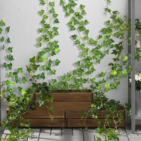 Artificial Green Ivy Leaf Rattan Creeper Leaves Vine Hanging Garland DIY Fake Flowers Plants for Garden Wedding Party Home Decor