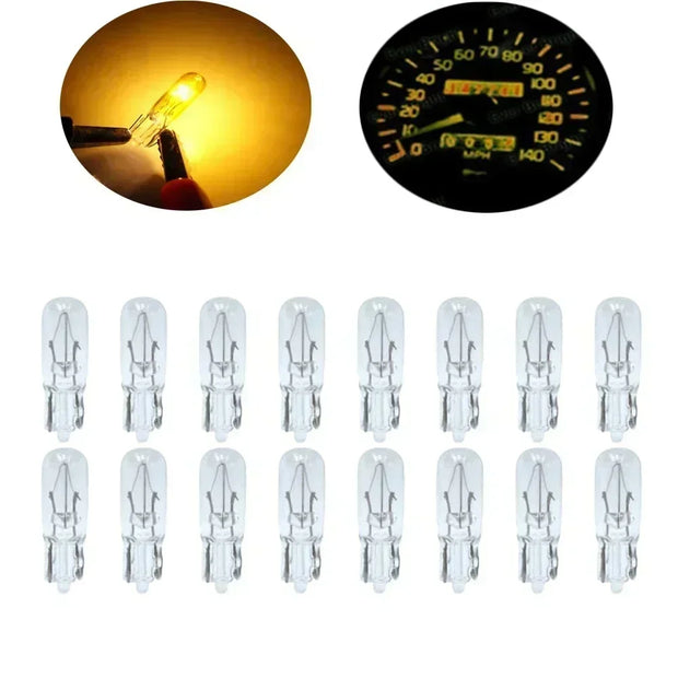 20PCS T5 12v 2w Car Halogen Lamp Instrument Lights Dashboard Bulb Auto Interior Light Miniature Bulb Indicator Car Styling