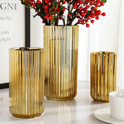 Nordic Ceramic Vase Golden Vase Flower Arrangement Pot Flower Storage Container for Home Living Room Soft Decoration