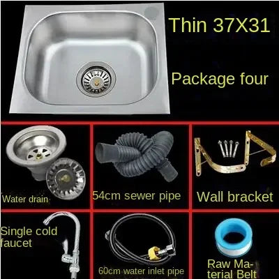 1.1mm Best Thickened Sink 304 Stainless Steel Kitchen Single Large Slot Set