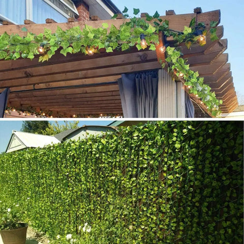 100/2M Artificial Plant Green Ivy Leaf Garland Creeper Hanging Vine Home Outdoor Garden Decoration Wedding Party DIY Fake Leaves