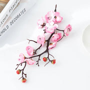 Bonsai Silk Flowers Plum Blossoms Artificial Plant Fake Flowers Pot Flores Sakura Tree Branches Home Room Decoration