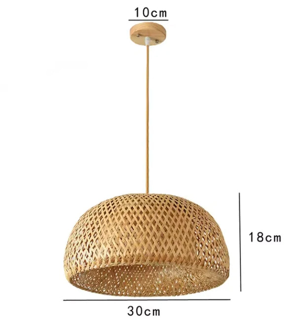 Hand Knitted Chinese Style Bamboo Pendant Lamp Weaving Hanging Lamp Restaurant Chandeliers Home Decor Lighting Fixture AC85-260V