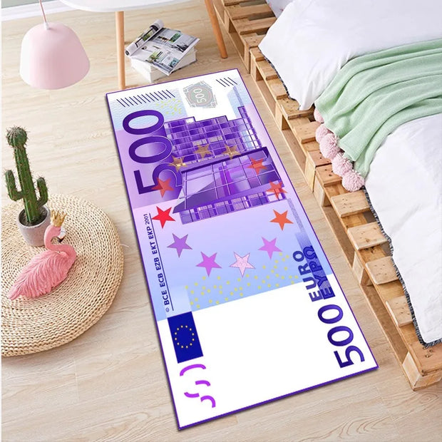 Euro Dollar Rug Bedroom Living Room Carpet Hallway Long Strip 3D Carpet Anti-slip Floor Mat Soft Kitchen Mat Home Room Decoratio