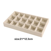 Jewelry Organizer Velvet Jewelry Storage Tray Display Ring Bracelet Necklace Storage Box Showcase Drawer Organizer Trays