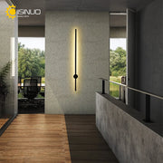 Outdoor Wall Sconces Long Strip IP65 Anti Rust 3000K 4500K 6000K Black Waterproof Linear Wall Mount Lighting for Porch Courtyard