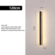 LED Strip Linear Wall Lamp Waterproof IP65 110V 220V 1M1.5M2M Minimalist Balcony villa exterior wall lights Garden Lighting