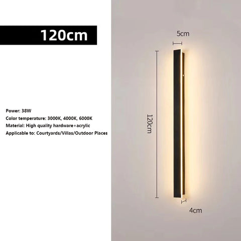 LED Strip Linear Wall Lamp Waterproof IP65 110V 220V 1M1.5M2M Minimalist Balcony villa exterior wall lights Garden Lighting