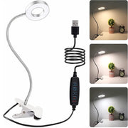 360° Flexible 48 LEDs Clip on Desk Lamp Gooseneck Reading Table Light Eye-Caring USB Clamp Books Night Light Study Read Light