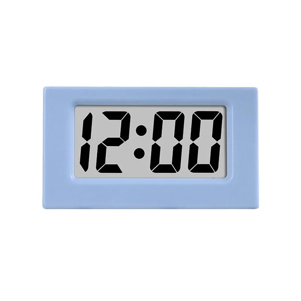 LR1130 Battery Powered Mini Desk Clock Date 12-Hour Time Display Portable Electronic Table LCD Clock for Travel Car Bedroom