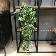 100CM Artificial Green Tropical vine Fake Foliage Hanging plants Rattan leaves Garland Home Garden Wall Decoration