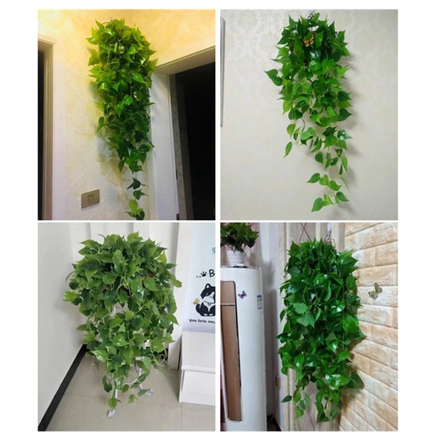 Artificial Hanging Plant Fake Ivy Leaves Vine 105cm/41in Clover Plant Greenery for Window Porch Garden Pot Indoor Outdoor Decor