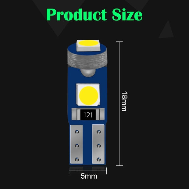 2/10Pcs T5 Led Bulb W3W W1.2W Led Canbus Car Interior Lights Dashboard Warming Indicator Wedge Auto Instrument Lamp 12V