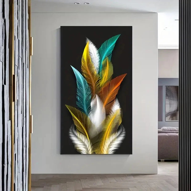 Modern Nordic Feather Printing Canvas Painting Wall Decoration Art Poster For Home Decor Living Room Home Decorative Painting