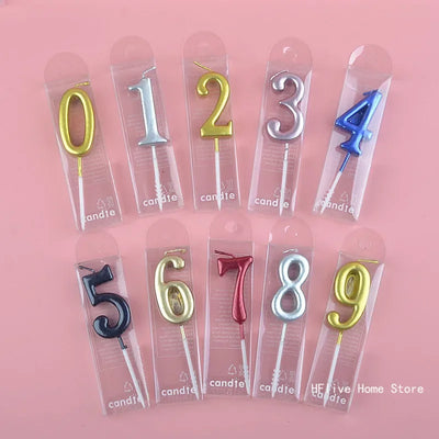 Multi Color Number Shaped Candles Happy Birthday Cake Decorative Candle for Kids Girls Baby Party Ornament Home Decor Supplies