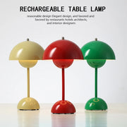 Rechargeable Alloy with ABS Table Lamp 3 Speed Adjustment Indoor Lighting Fixture Flower Bud Desk Lamps Home Decor Night Light