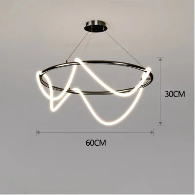 Nordic Hose Led Pendant Lights Dimmable Gold Minimalist Decor for Over The Table Kitchen Dining Room Bar Hanging Lamp Lusters