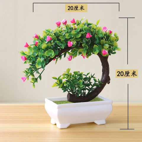 1pc Artificial Plants Bonsai Small Tree Simulation Plants Fake Flowers Table Potted Ornaments Home Decoration Hotel Garden Decor