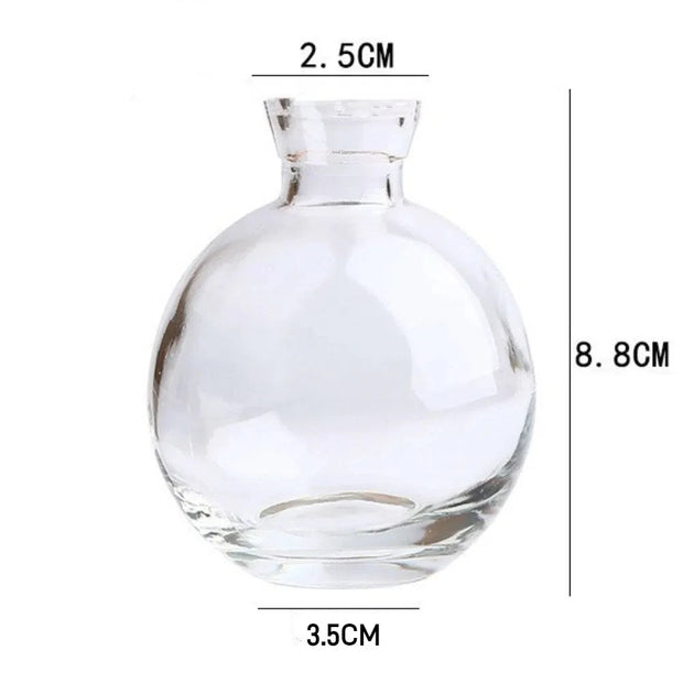 Simple Mini Glass Flower Vase Desktop Transparent Hydroponic Plant Bottle Living Room Flower Arrangement Pot Home Decoration