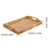 Bamboo Wooden Rectangular Tea Tray Pallet Wood Serving Tray Tea Cup Tray With Handle Wood Dinner Dessert Bread Fruit Food Plate