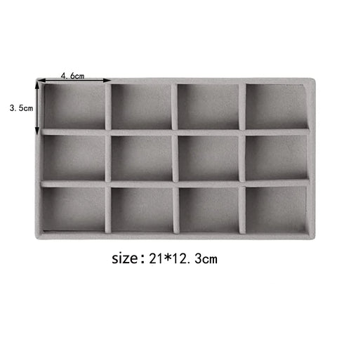 Jewelry Organizer Velvet Jewelry Storage Tray Display Ring Bracelet Necklace Storage Box Showcase Drawer Organizer Trays