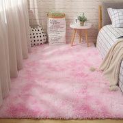 Pink Bedroom Carpet For Children's Room Cute Girls Floor Soft Mat Living Room Decoration White Fluffy Large Kids Bedside Rugs