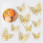 12pcs Butterfly Sticker 3D Hollow Butterflies Fridge Wall Stickers Gold Silver for Wedding Birthday Wall Decal Kids Rooms