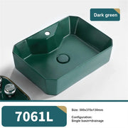 Nordic Tabletop Basin Sink Fashion Single Basin Minimalist and Modern Bathroom Ceramic Basin Household Washbasin 500*370*130mm