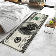 100 Dollar Bill Runner Area Rug  Door Mat Entrance Non-slip Washable Kitchen Carpet Living Room Hallway Rugs Bathroom Bath