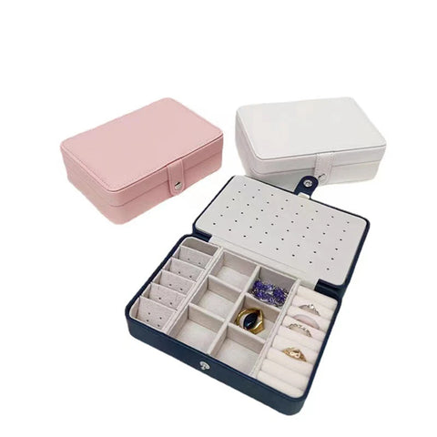 Korean Version Simple Ins Style Portable Jewelry Storage Box 2024 New High-end Exquisite Large Capacity Travel Jewelry Bag