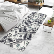 100 Dollar Bill Runner Area Rug  Door Mat Entrance Non-slip Washable Kitchen Carpet Living Room Hallway Rugs Bathroom Bath