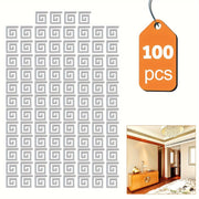 100Pcs Mirror Stickers Self Adhesive Mirror Wall Stickers 3D Mirror Wall Decal Decorative Wall Mirror Decal DIY Mirror Tiles