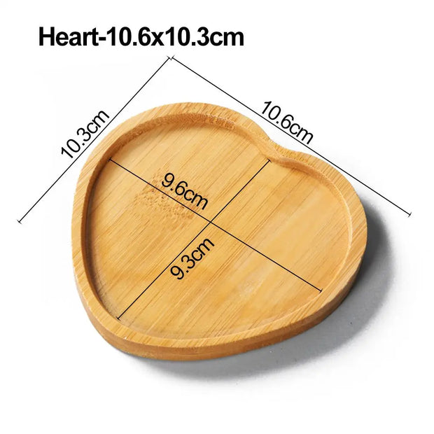 Multi Bamboo Tray Wood Saucer Flower Pot Tray Cup Pad Coaster Plate Kitchen Decorative Plate Creative Coaster Coffee Cup Mat