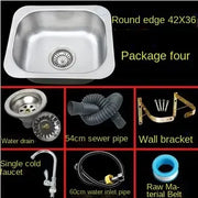 1.1mm Best Thickened Sink 304 Stainless Steel Kitchen Single Large Slot Set