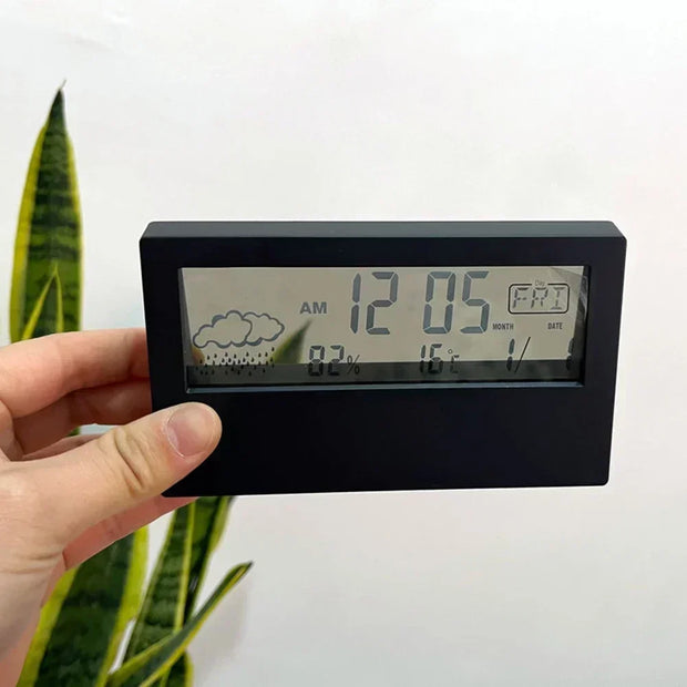 Creative Weather Display Electronic Alarm CLock Thermo-Hygrometer Clock Digital Table Clock Teperature Calendar