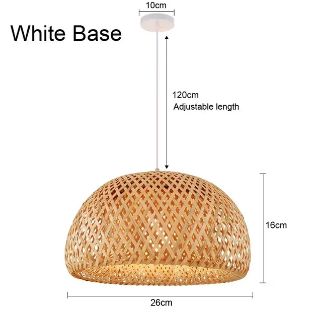 Bamboo Hanging Lamp Pendant Ceiling Light Rattan Wicker Lustre Hand Knit Braiding Suspended Home Dining люстра потолочная