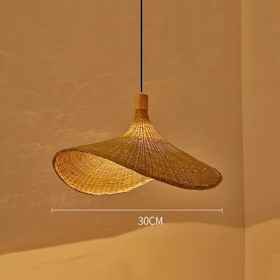 Hand Knitted Chinese Style Weaving Hanging Lamps 18/19/30cm Bamboo Pendant Lamp Restaurant Home Decor Lighting Fixtures