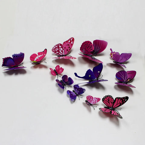 12 Pcs 3d Butterflies Room Wall Art Home Diy Decoration Stickers