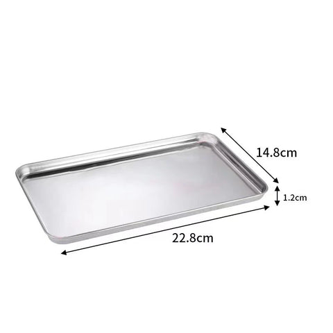 Rectangle Stainless Steel Tray Buffet Presentation Tray Metal Food Serving Plate Rice Noodle Pan Home Dishes Storage Organizer