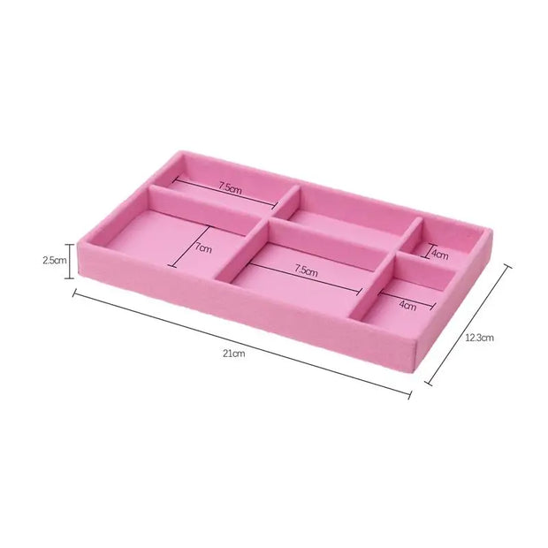 New Portable Velvet Jewelry Ring Jewelry Display Organizer Box Tray Holder Earring Jewelry Storage Case Showcase Wholesale