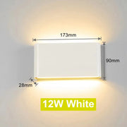 6W 12W LED Wall Lamp Outdoor Waterproof Garden Lighting Aluminum AC86-265V Indoor Bedroom Living Room Stairs Wall Light