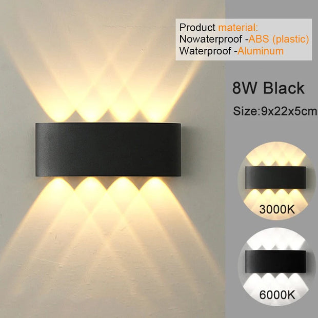 LED Wall Sconces Modern Indoor Outdoor Lamp, White Up Down Wall Mount Lights for Living Room Hallway Bedroom Decor