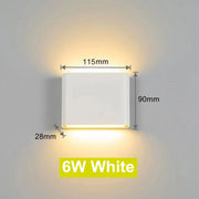 6W 12W LED Wall Lamp Outdoor Waterproof Garden Lighting Aluminum AC86-265V Indoor Bedroom Living Room Stairs Wall Light