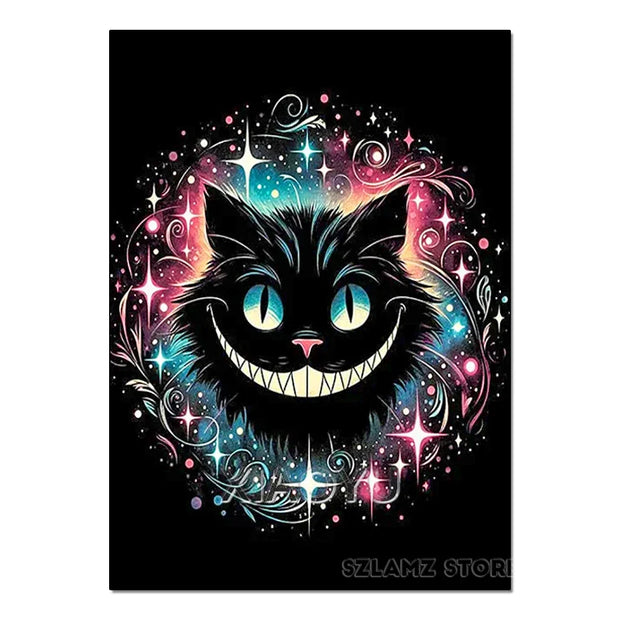 Disney Alice in Wonderland Diamond Painting Cheshire Cat Cartoon Cross Stitch Mosaic Kit Full Round/Square Drills DIY Art Decor