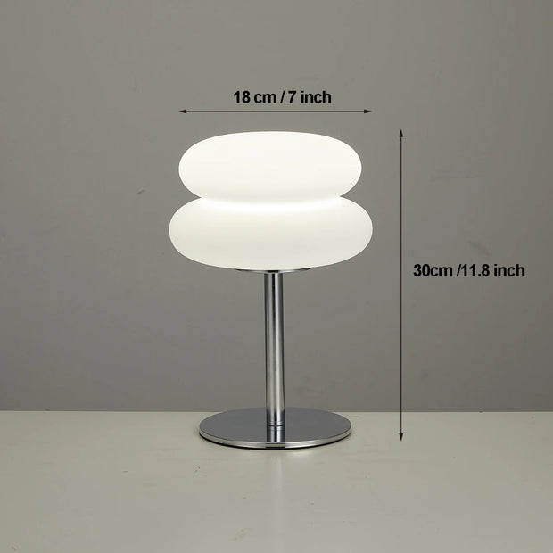 Cream table lamp plastic lampshade bedroom bedside decorative lamp USB plug tri color dimming living room study atmosphere light