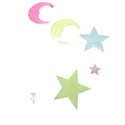 8cm Luminous Little Moon Wall Sticker with Stars Glow in the Night for Student Room Decoration 3D Fluorescent Star Patch