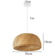 Hand Knitted Chinese Style Weaving Hanging Lamps 18/19/30cm Bamboo Pendant Lamp Restaurant Home Decor Lighting Fixtures